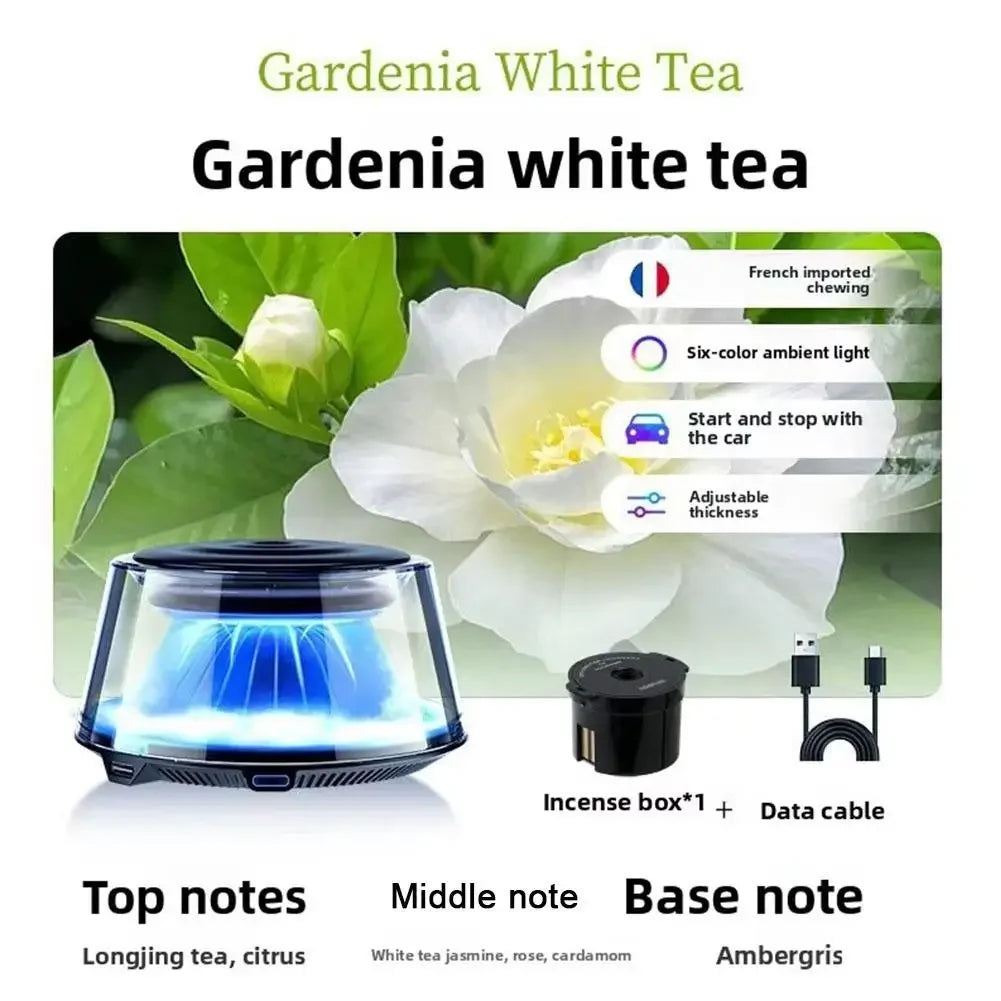 Snow Mountain Smart Car Fragrance Diffuser Rechargeable Air Air Car Diffuser Light RGB Auto With Mist Interior Cloud Freshe S2B0