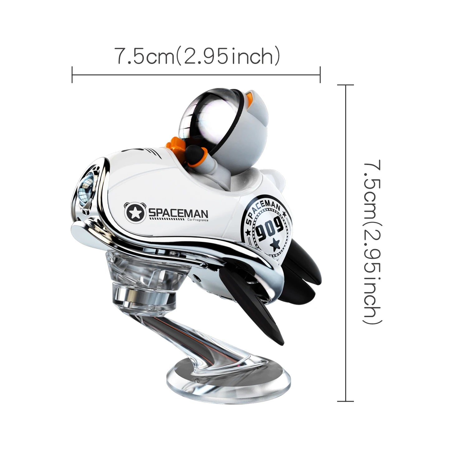 AutoXPrime™ Spaceman — Inertial Spinning Car Air Freshener | Spacecraft Design | Odorless Refills Included