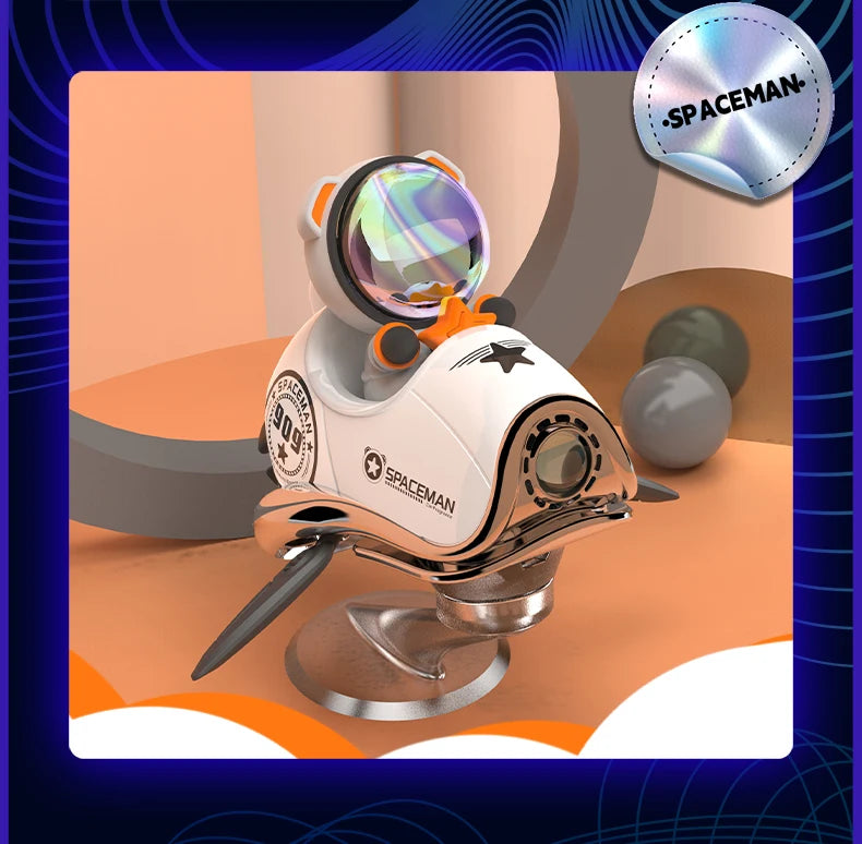 AutoXPrime™ Spaceman — Inertial Spinning Car Air Freshener | Spacecraft Design | Odorless Refills Included