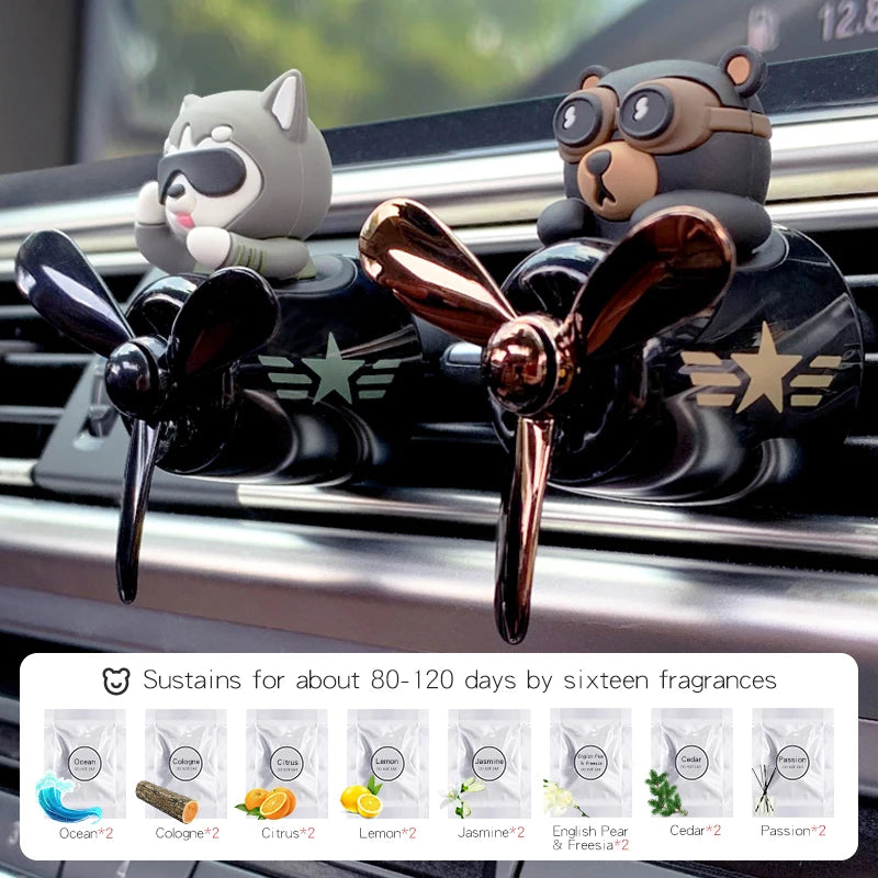 AutoXPrime™ Bear Pilot Propeller Car Air Freshener