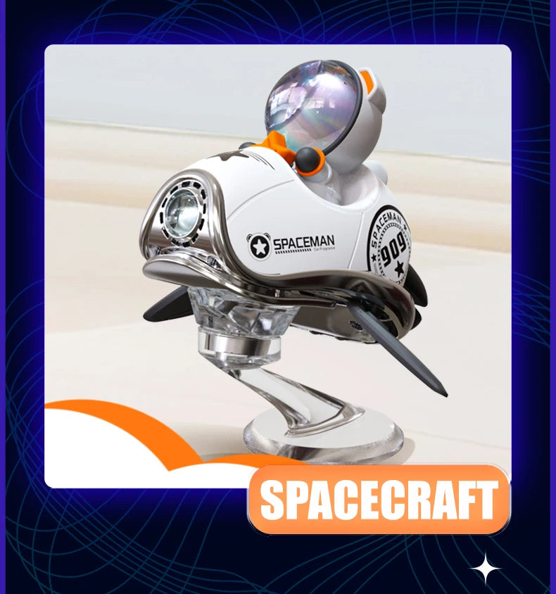 AutoXPrime™ Spaceman — Inertial Spinning Car Air Freshener | Spacecraft Design | Odorless Refills Included