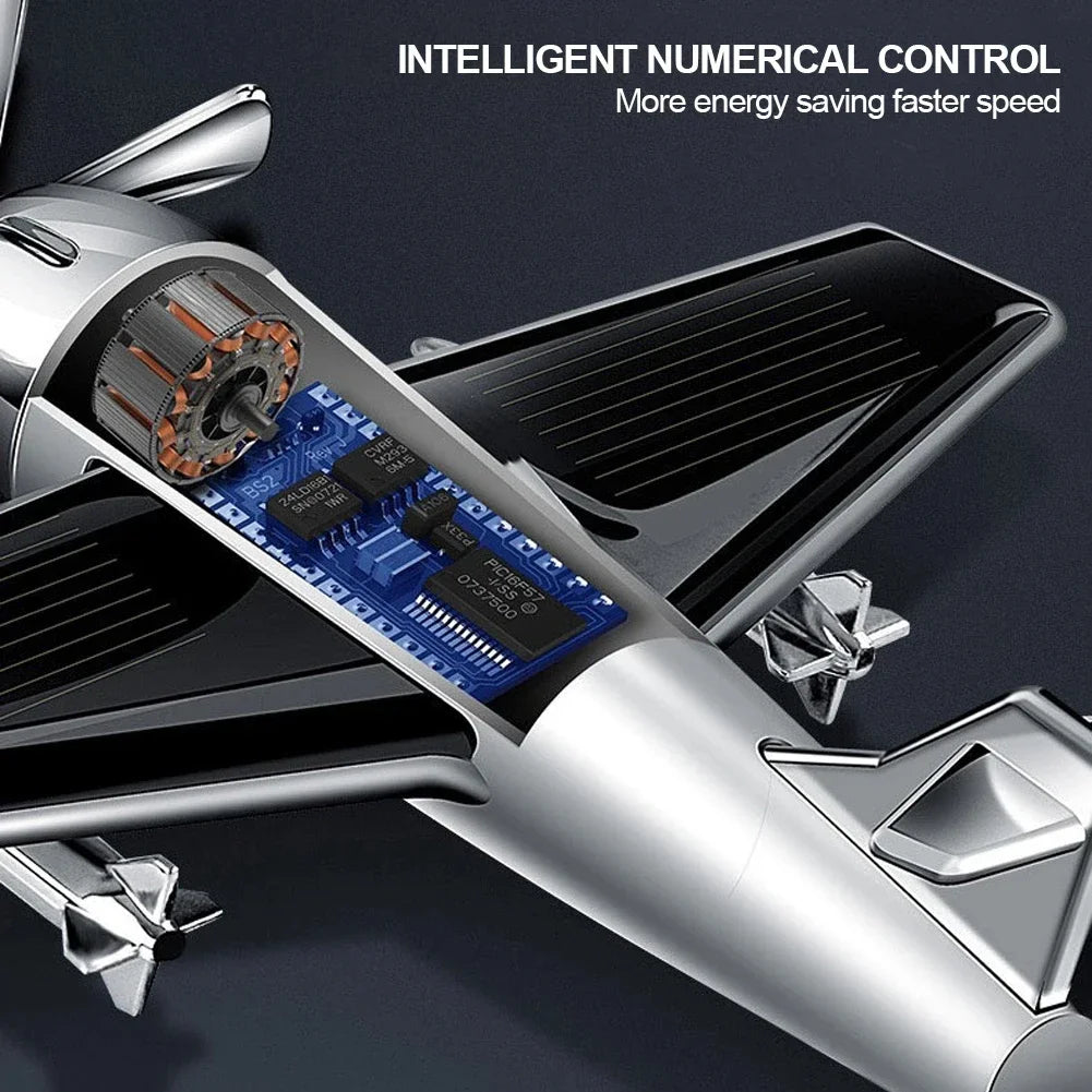 Car Essential Oil Diffuser Solar Airplane Car Diffuser Wooden Base Fragrance Aromatherapy Diffuser Ornaments (Without Perfume)