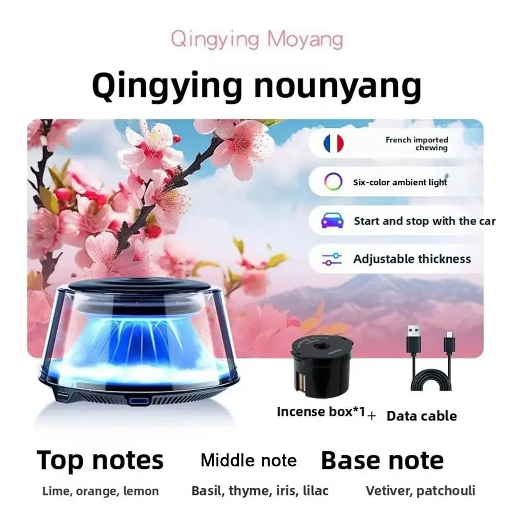 Snow Mountain Smart Car Fragrance Diffuser Rechargeable Air Air Car Diffuser Light RGB Auto With Mist Interior Cloud Freshe S2B0