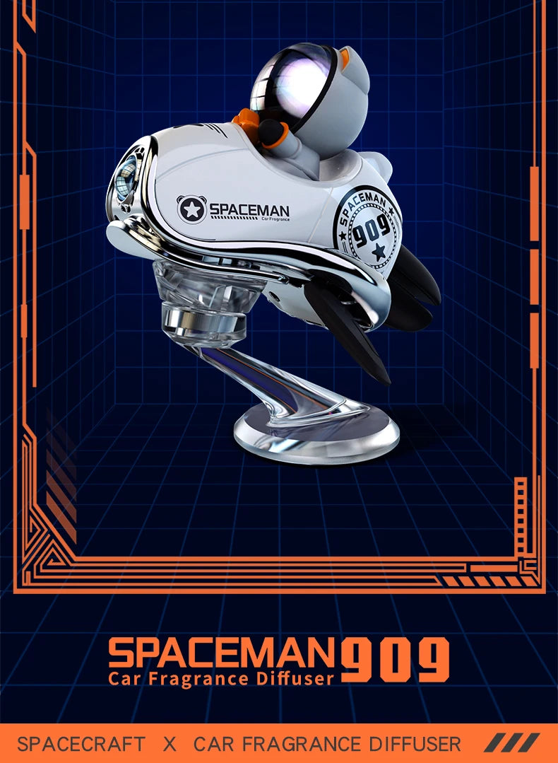 AutoXPrime™ Spaceman — Inertial Spinning Car Air Freshener | Spacecraft Design | Odorless Refills Included